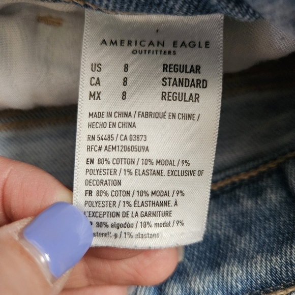 American Eagle AE Mom Straight Jeans 8R - Picture 7 of 11